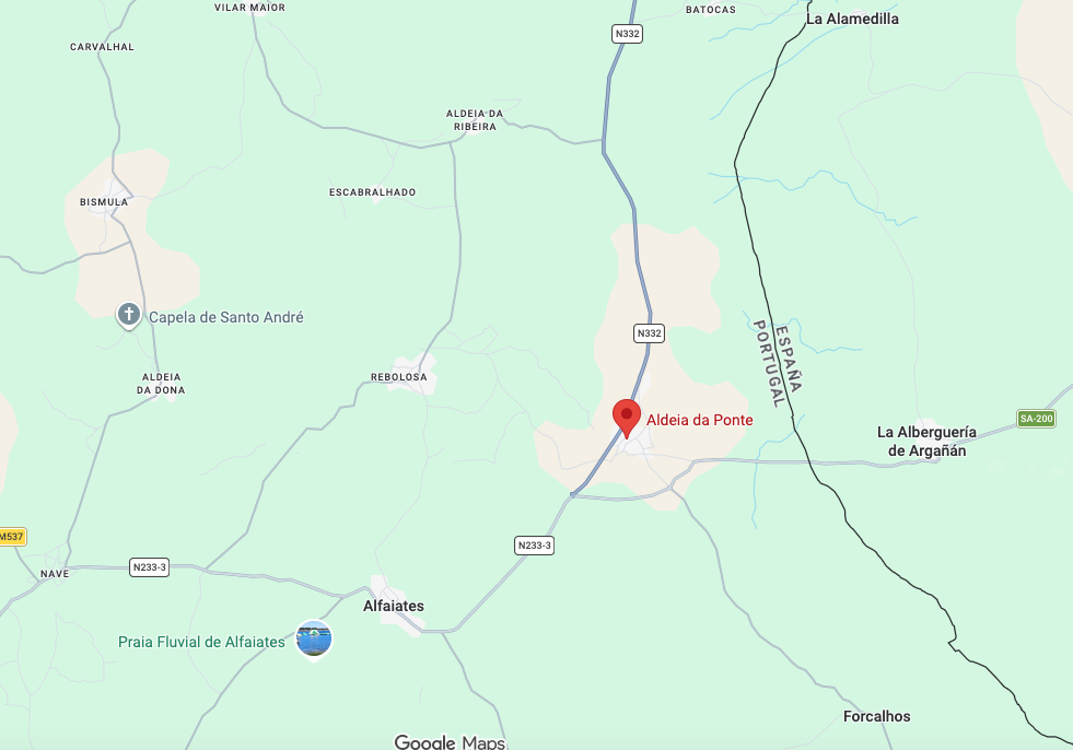 Mapa com a localização de Aldeia da Ponte, Sabugal